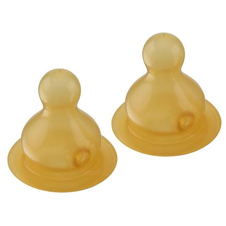 Teat hevea pour la bouteille de consommation de verre 2x lent slowflow 0-3mnd