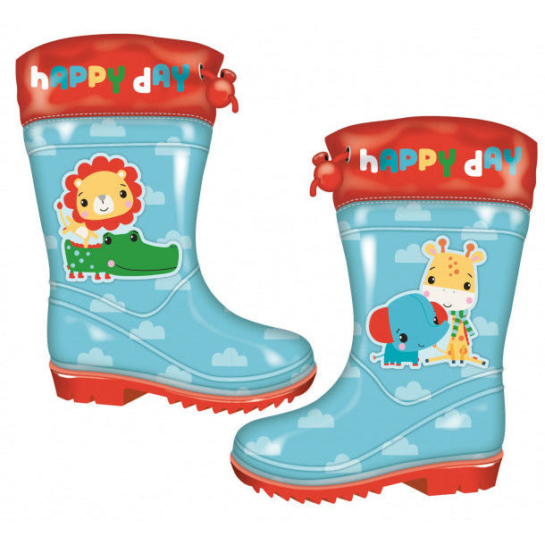 Fisher Price Rain Boots Junior PVC bleu clair rouge taille 28