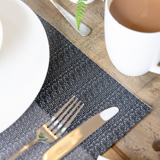 Kitchenlet Placemat 30 x 45 cm en PVC en polyester gris blanc