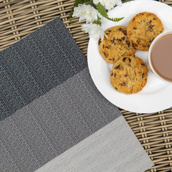 Kitchenlet Placemat 30 x 45 cm en PVC en polyester gris blanc