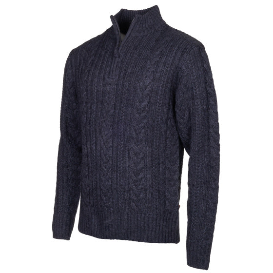 Ligne de vie Marcel Pull tricot à moitié zip Men Blue foncé taille 4xl