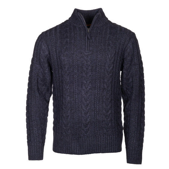 Ligne de vie Marcel Pull tricot à moitié zip Men Blue foncé taille 4xl