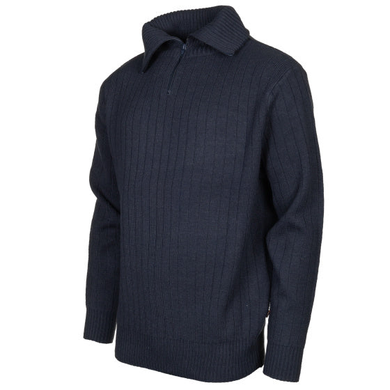 Life line pl kotterstrui hommes tricot à moitié zip bleu taille m