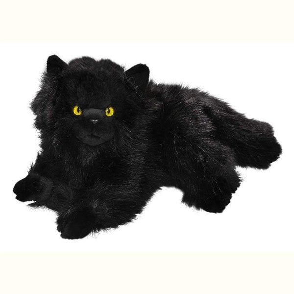 Cat persan noir allongé 30cm