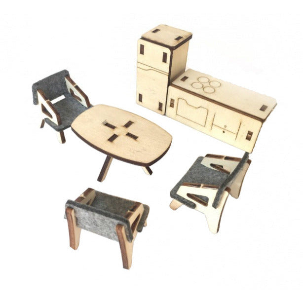 MAMATOYZ WOODEN Dollhouse Furniture 5 pièces