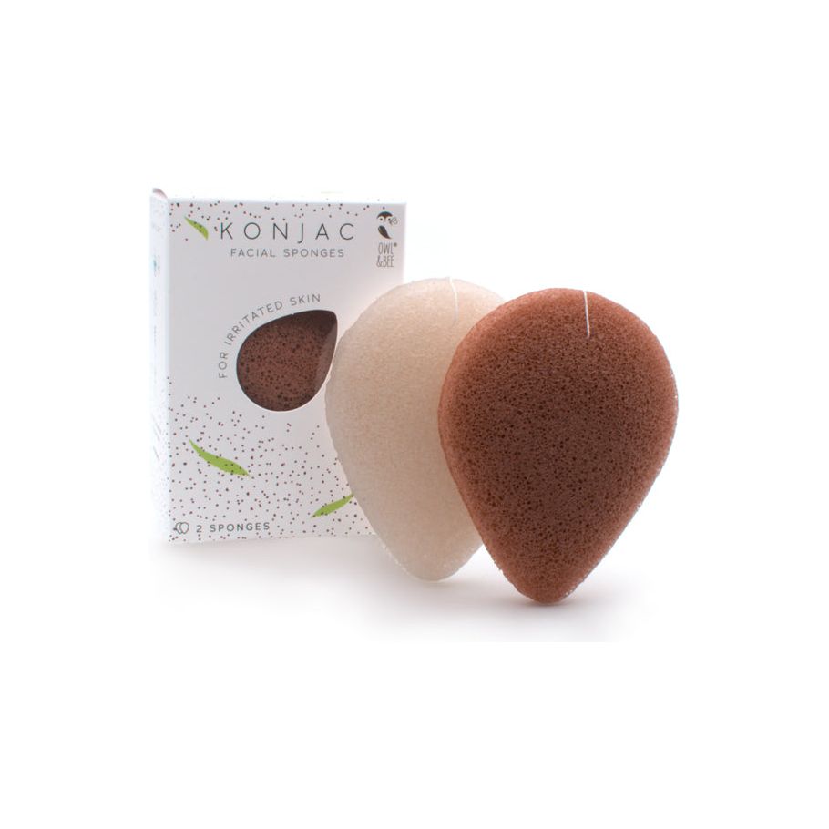 Éponges faciales de la chouette Konjac Skin irrité 2 pièces