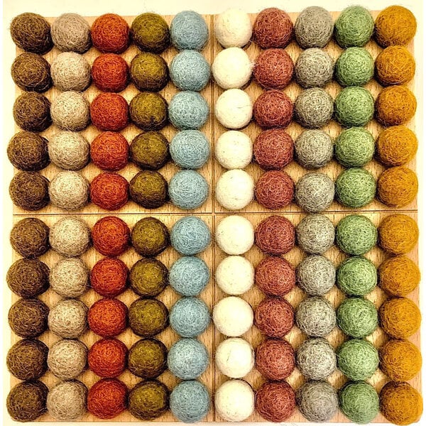 Papoose Toys 2cm Balls Felt Earth 100pc