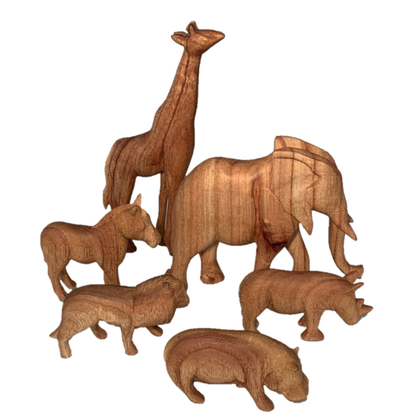Jouets papoose animaux africains naturels 6 pièces