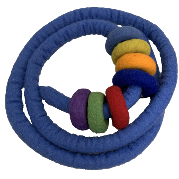 Papoose Toys Blue en feutre en feutre et 7 beignets en feutre