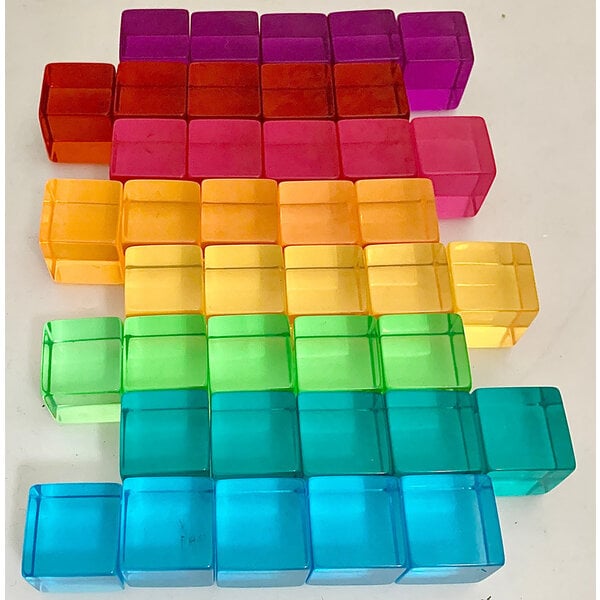 Papoose Toys Bright Lucite Cubes 40pc
