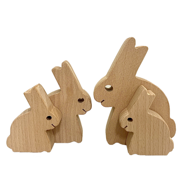 Papoose Toys Bunny Family 4pc