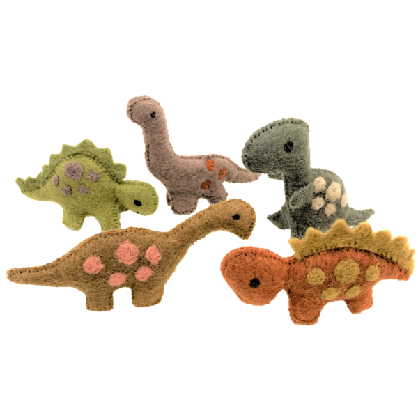Papoose Toys Dinosaurs Natural 5pc