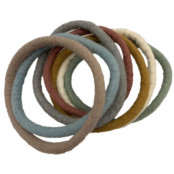Papoose Toys Earth Felt Rings Small Set 7pc