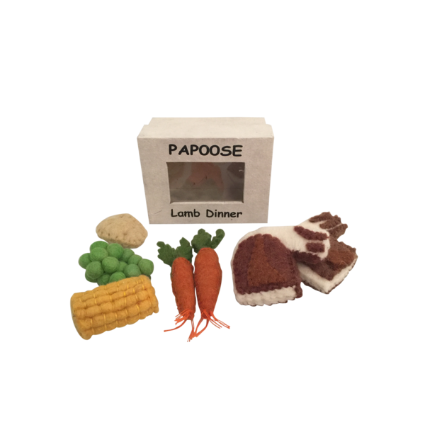 Papoose Toys a ressenti le dîner d'agneau de la nourriture