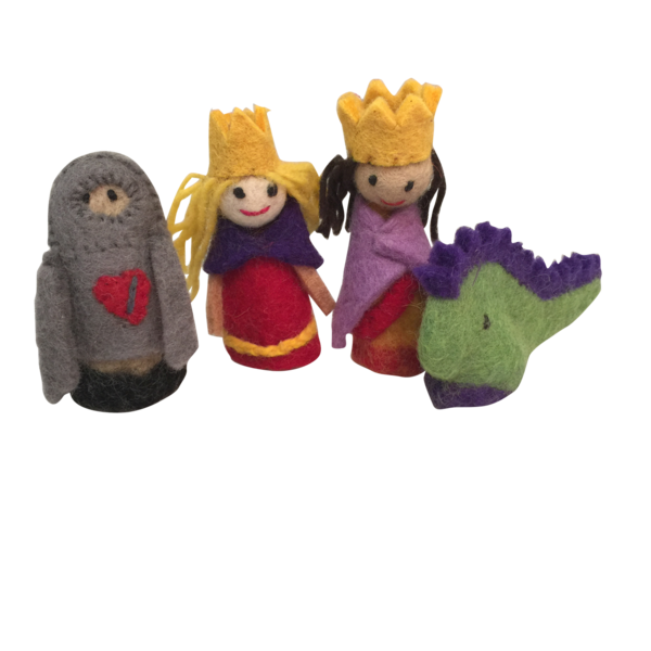 Papoose toys doigt marionnettes roi reine 4pc