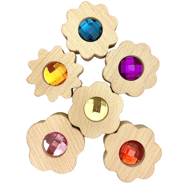 Papoose Toys Gem Counting Flowers 6pc