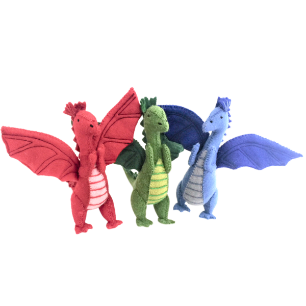Papoose Toys Large Dragons 3pc