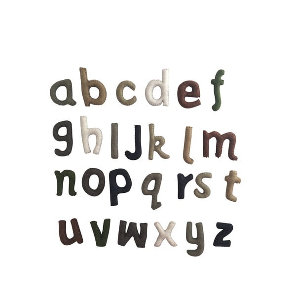 Jouets papoose minuscule alphabet naturel cousu 7 cm h