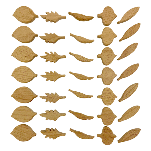 Papoose Toys Mini Shapes Natural Leaf 25pc