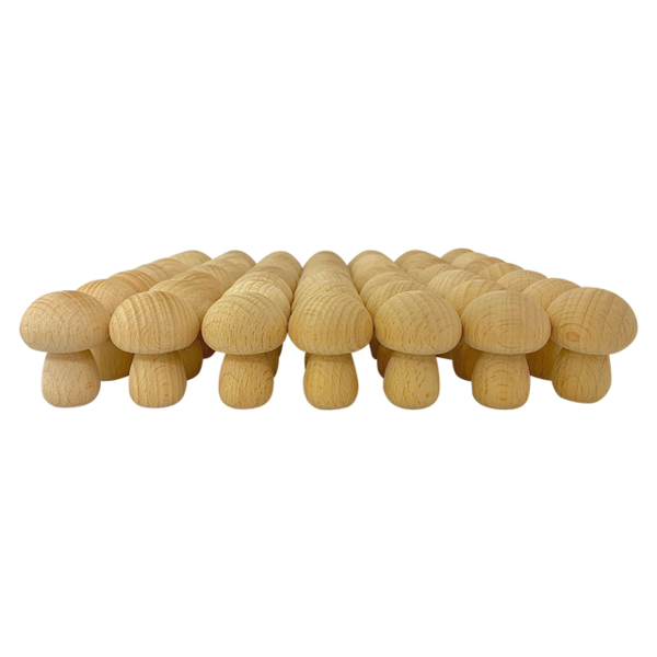 Papoose Toys Mini Natural Mushroom 49pc