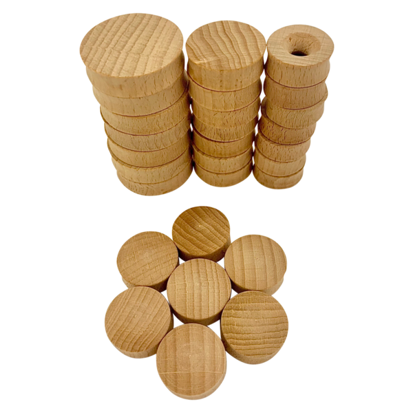 Papoose Toys Mini Rounds naturels 28pc