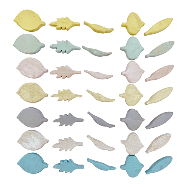 Papoose Toys Mini Pasttel Leaf Shaps 35pc