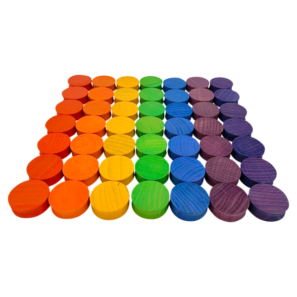 Papoose Toys Mini Rainbow Concave 4CM 49PC