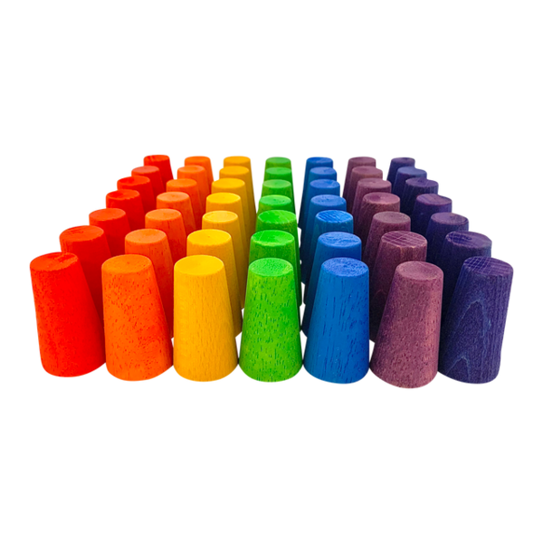Papoose Toys mini cônes arc-en-ciel 49pc