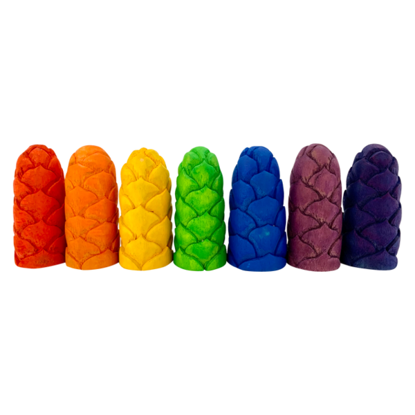 Papoose Toys Mini Rainbow Flower Bud LR 7pc
