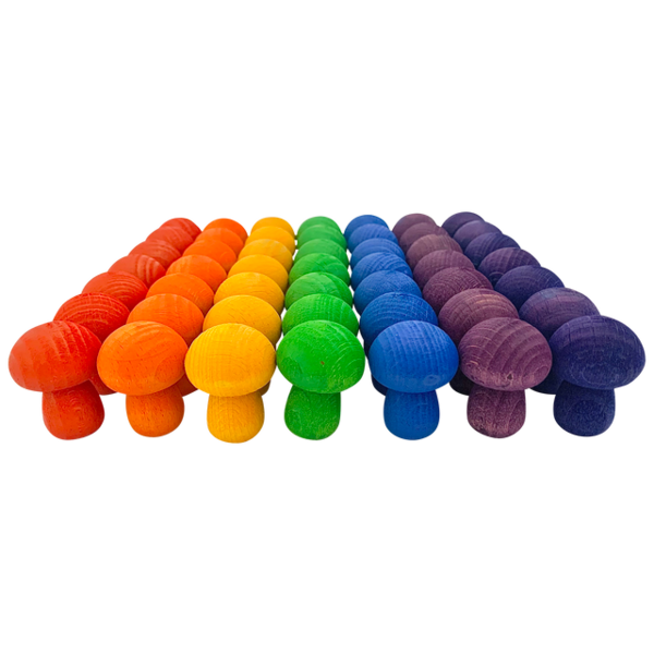 Papoose Toys mini champignon arc-en-ciel 49pc