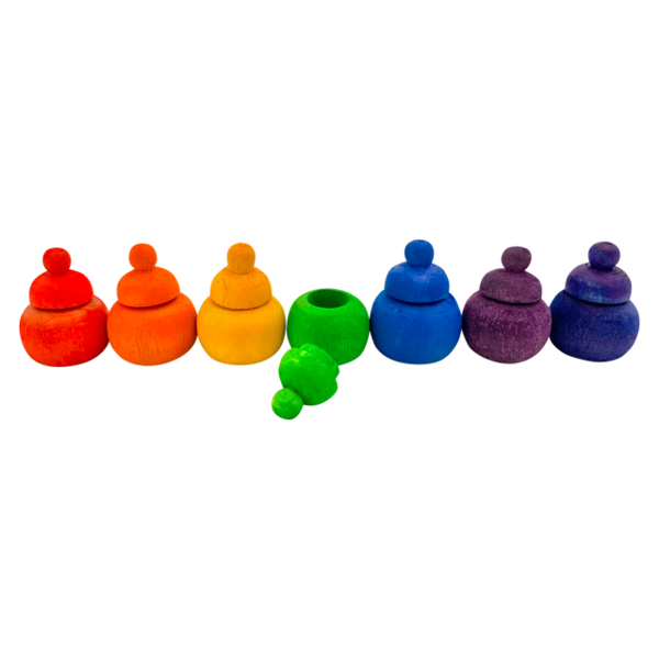 Papoose Toys Mini Rainbow Pot 7pc