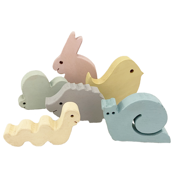 Papoose Toys Pastel Wood Garden 6pc