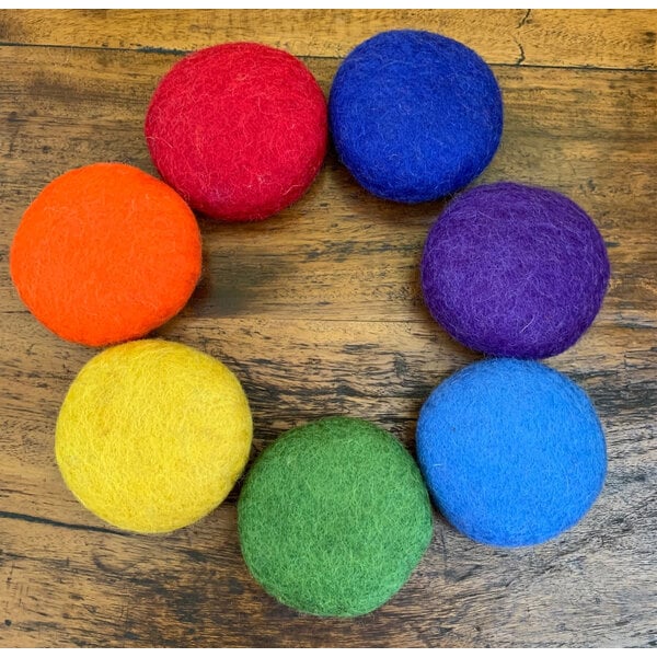 Papoose Toys Rainbow 5cm Balls en feutre 7pc
