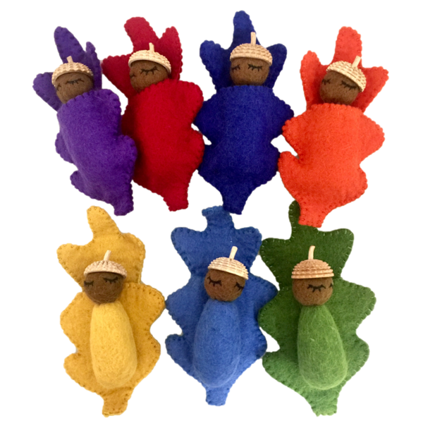 Papoose Toys Rainbow Acorn Babies 7pc