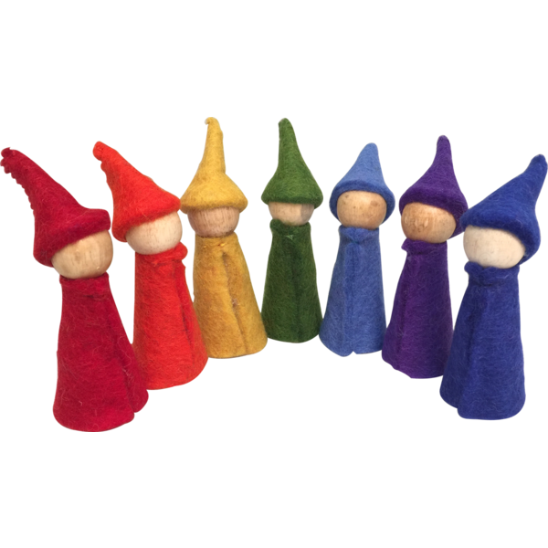 Papoose Toys Rainbow Gnomes 7 Bodies de bois