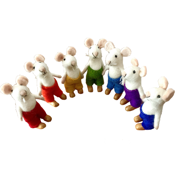 Papoose Toys Rainbow Mice 7pc