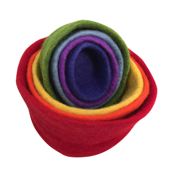 Papoose Toys Rainbow Nested Bolls 7 PC