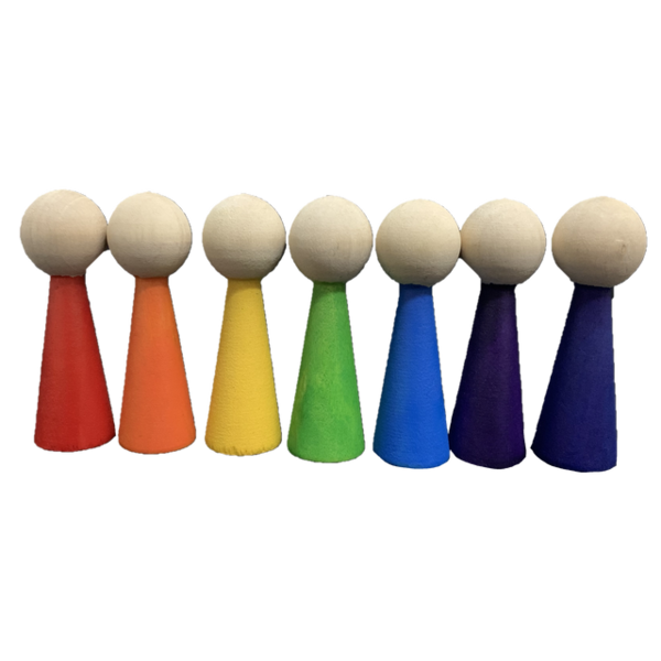 Papoose Toys Rainbow People 7pc