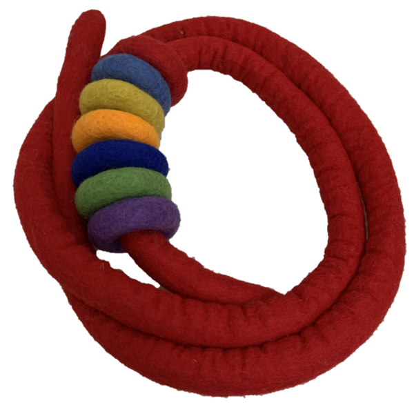 Papoose Toys Red Bree Corde et 7 beignets en feutre