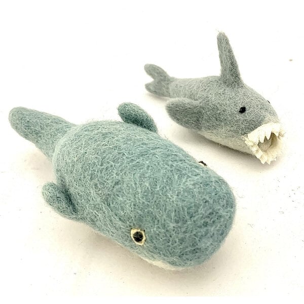 Papoose Toys Whale and Shark 2pc