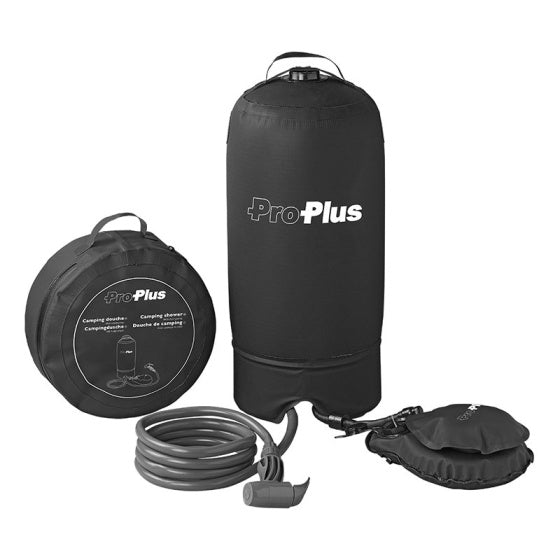 Douche de camping avec pompe à pied 11 litres noirs