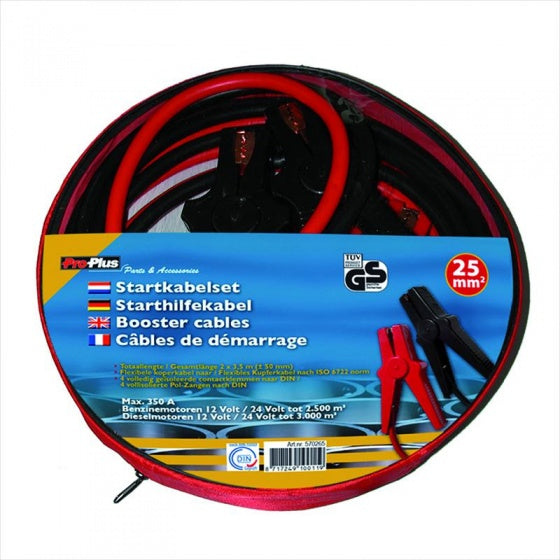 Câbles de démarrage 16 mm² 350a 3,5 mètres 12 24 volts rouges noir