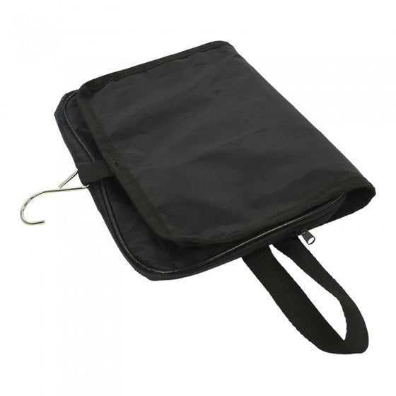 Sac de toilette pliant avec crochet suspendu 37,5 cm noir