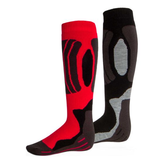 Chaussettes de ski Rucanor Svindal 2 pack Unisexe noir rouge taille 35-38