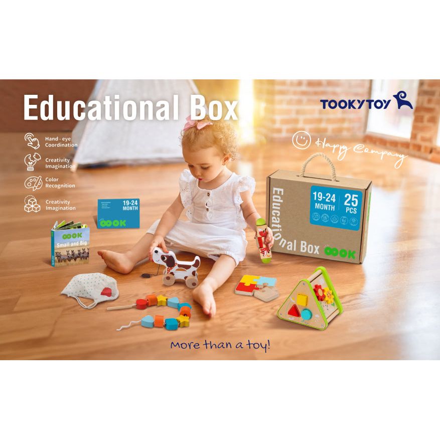 Tivey Toy Educational Wooden Toy Box 19-24 mois 25 pièces