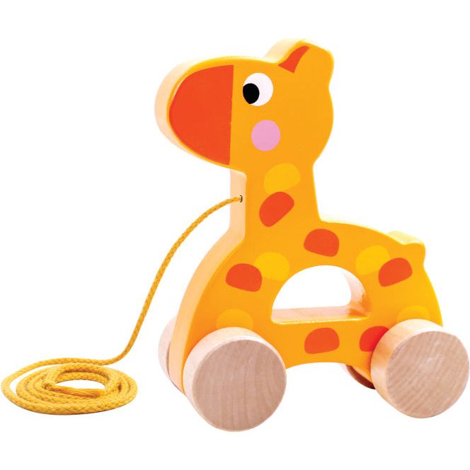 Toky jouet girafe en bois Trek Figure 18 mois jaune orange