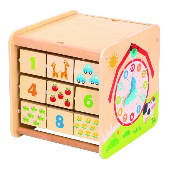 Toky Toy Houten Activities Cube Farm 18 mois 2 parties