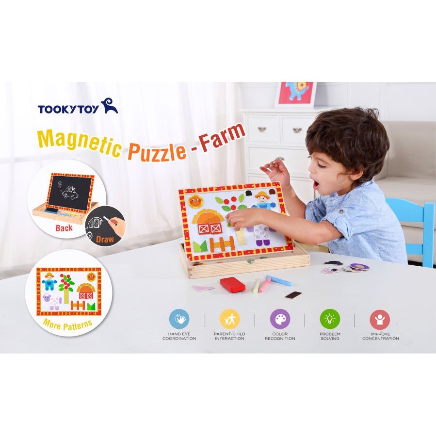 Takey Toy Educational Magneten Chalkboard Farm 85 pièces