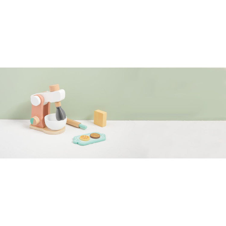 Toky jouet en bois mélangeur de cuisine avec accessoires 7 pièces