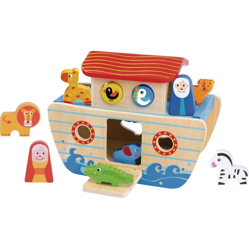 Toky Toy Noah's Ark Houten Vormboot 24 mois 18 pièces